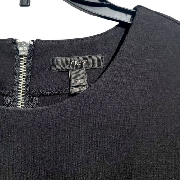 J. Crew Structured Knit Zip Career Sheath Dress Black - Picture 4 of 5